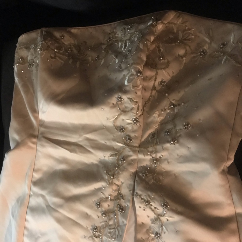 Gold and Ivory Prom Dress